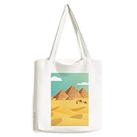 Ancient Egypt Pyrad Camel Pattern Tote Canvas Bag Shopping Satchel Casual Handbag
