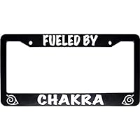 Fueled by Chakra Ninja Black Car Auto License Plate Tag Frame Holder (2 Holes US Standard)