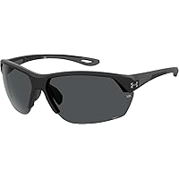 Mens Ua Compete Sunglasses, Matte Black/Gray, 75mm 7mm US