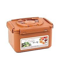 Premium Kimchi, Sauerkraut Container Probiotic Fermentation with Inner Vacuum Lid (Earthenware Brown, 1.3 gal/ 5.2L)