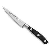 Paring Knife 4 Inch Stainless Steel. Kitchen Knife for Peeling Fruits and Vegetables. Ergonomic Polyoxymethylene Handle and 100mm Blade. Series Riviera. Color Black