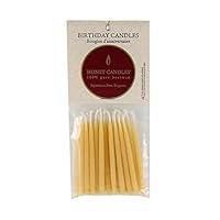 Honey Candles 100% Pure Beeswax Birthday Candles (Pack of 20 Natural Color, 3 Inch Tall)