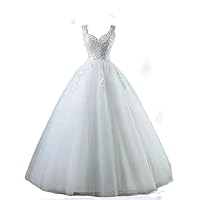 ZJ9076 Ball Gown Spaghetti Straps White Ivory Tulle Pearls Bridal Dress for Wedding Dresses 2023 Marriage Customer Made
