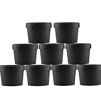 9pcs Empty Black Leakproof Cosmetic Pot Jars Container Wide-Mouth Plastic Cosmetic Container with Inner Liners and Lids Round, for Beauty Cosmetic Products (100ml)