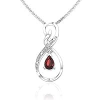 Belinda Jewelz 925 Sterling Silver Infinity Loop Gemstone Diamond Necklace