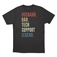 Dad Husband Father's Day 2 Gift Typography Unisex Short Sleeves T-Shirt Black