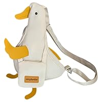Kawaii Ducks Purse Funny Animal Shoulder Bag Canvas Crossbody Backpack Cute Cartoon Chest Wallet 3d Satchel Bag Novelty Unique Messenger Bag for Women Men