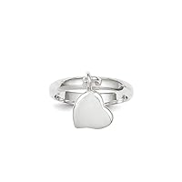 925 Sterling Silver Polished Dangle Love Heart Ring Jewelry for Women - Ring Size Options: 6 7 8