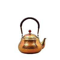 Solid Copper Teapot Kettle Handmade Harmmed Stove Top Kettle with Non-coating (Type A)