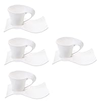 Garneck 4pcs Coffee Cup Ceramics Milk Mug Cereal Mugs Espresso Ground Coffee Ceramic Cup Porcelain Espresso Cups Tea Cups Ceramic Coffee Mug Shot Stouffers Wave Child White China
