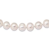925 Sterling Silver White Freshwater Cultured Pearl Necklace Jewelry Gifts for Women in Silver Choice of Lengths 16 18 20 24 and Variety of mm Options