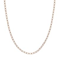 14k Rose Gold 3.45mm Paper Clip Chain Necklace With Lobster Claw Closure Loc Jewelry for Women - Length Options: 18 20 24 30