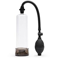 The Beginner Penis Pump w/Black Squeeze Bulb - Erection Enhancement System for New Users - Easy to Read Measurement Lines - Silicone Sleeve for Airtight Seal - Easy to Clean - 8