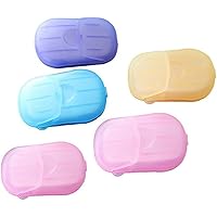 Disposable Soap Paper 5 Boxes Hand Cleaning Scented Mini Slice Random Color for Outdoor Travel Camping Hiking 100 Sheets Dexterous and Professional