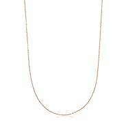 Rose Gold Plated 2MM Stainless steel chain necklace, Delicate dainty rose gold necklace for women men, Everyday simple chain, Necklace alone or pendant addition, 16-30 inch Available