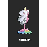 Unicorn Art Notebook- Cute Unicorn On Pink Glitter Effect Background, Large Blank Sketchbook For Girls 12: Notebook Planner - 6x9 inch Daily Planner ... Do List Notebook, Daily Organizer, 114 Pages