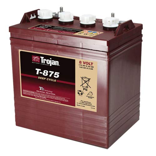Trojan T875 8 Volt, 170 AH Deep Cycle Battery - 6 Pack