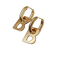 Letter B Copper 16 K Drop Earrings For Women Men Trendy Elegant Korean Minimalist Gold Silver Color Earrings s Durable and Professional
