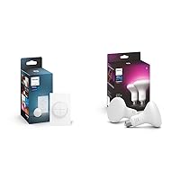Wall Tap Dial Light Switch + Philips Hue White & Color Ambiance BR30 LED Smart Bulbs (2 Bulbs)