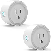 Alexa Smart Plugs 2 Pack - Wireless 2.4G WiFi Outlet Controlled by Smart Life Tuya Avatar Controls APP Compatible with Google Assistant SmartThing Siri, 10A Mini Socket Enchufe Inteligente with Timer