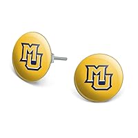 Marquette University Secondary Logo Novelty Silver Plated Stud Earrings