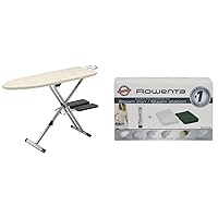 Rowenta Pro Compact Ironing Board with Hanger Rack (18 x 54 Inches) and Rowenta ZD100 Non-Toxic Stainless Steel Soleplate Cleaner Kit