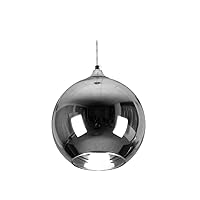 Simple Simple Creative Glass Ball Hanging Pendant Light Halloween Round Plating Mirror Ball Ceiling Pendant Lamp Chrome Postmodern Kitchen Restaurant Dining Room Chandelier E27 Lighting Device
