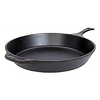 Lodge 15 Inch Cast Iron Pre-Seasoned Skillet – Signature Teardrop Handle - Use in the Oven, on the Stove, on the Grill, or Over a Campfire, Black