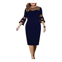 NP Dress Women Evening Party Dresses Mesh Sleeve Casual Black Clothing