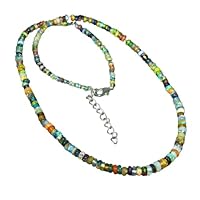 Ethiopian Fire Opal Rondelle Smooth Beads Necklace | 925 Silver Extender | Real Opal Beaded Jewelry
