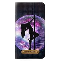 RW3284 Sexy Girl Disco Pole Dance PU Leather Flip Case Cover for iPhone 11 Pro Max with Personalized Your Name on Leather Tag