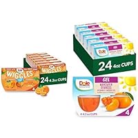 Dole Fruit Bowls Mandarins in Orange Flavored Gel Snack & Wiggles Orange Fruit Juice Gels, 4.3oz 48 Total Cups, Bulk Lunch Snacks for Kids & Adults