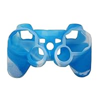 OSTENT Camouflage Silicone Skin Case Cover for Sony PS2/3 Wireless/Wired Controller - Color Blue