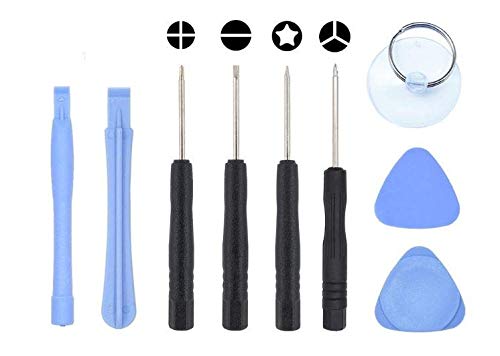 Deal Maniac 9in1 Screwdriver Tool Kit Repair Opening Pry Tools Set compatible with iPhone X/XR/XS/MAX / 8 / 7p / 7 /SE / 6s / 6s Plus / 6/6 Plus / 5S / 5 / 4S / 4 / 3G / iPod Touch