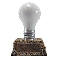 Decade Awards Light Bulb Trophy - 6 Inch Tall | Great Idea Award | Ignite Recognition with this Luminous Tribute - Engraved Plate on Request