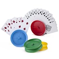 BBG Deluxe Set of 4 Round Playing Card Holders - Holds up to 12 Cards Each!