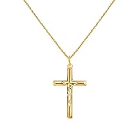 Savlano 925 Sterling Silver Crucifix Jesus Christ Cross Pendant Silver Rope Necklace Chain for Women & Men - Made in Italy