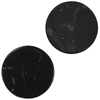 2 pcs Shungite Stickers Set Round 20 mm Polished and Unpolished (1 of Each) for Cell Phone Case Tablet Laptop Computer - Energy Shungite Stones Protection Plate with Carbon Fullerenes