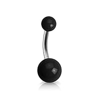 14g Solid Colored Acrylic Ball Grade 23 Solid Titanium Belly Button Ring (Sold per Piece)