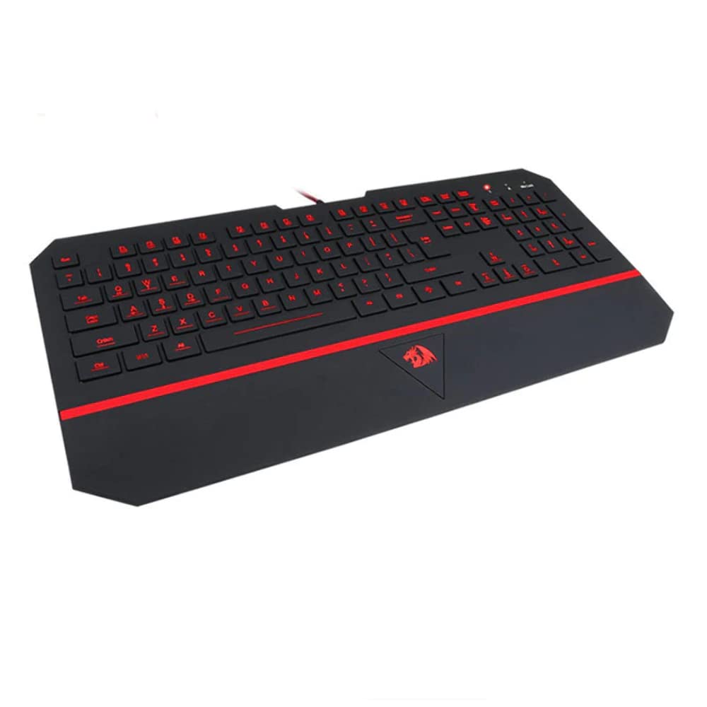 Redragon K502 RGB Gaming Keyboard RGB LED Backlit Illuminated 104 Key Silent Keyboard with Wrist Rest for Windows PC Games (RGB Backlit)