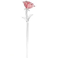 WaterfordÂ Crystal Gifts Fleurology 14.5 Colored Sculpted Glass Pink Rose. Packaged In A Waterford Presentation Gift Box by Waterford