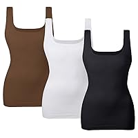 Women's Tummy Control Shapewear Tank Tops Seamless Square Neck Compression Tops Slimming Body Shaper Camisole