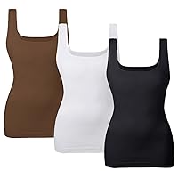 EUYZOU Women's Tummy Control Shapewear Tank Tops Seamless Square Neck Compression Tops Slimming Body Shaper Camisole