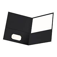 Oxford Twin-Pocket Folders, Textured Paper, Letter Size, Black, Holds 100 Sheets, Box of 25 (57506EE), 8-1/2 x 11