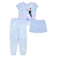 Disney Girls' 3-Piece Loose-fit Pajama Set, Soft & Cute for Kids
