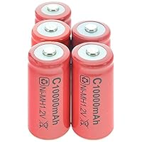 Rechargeable Batteries C Size 1.2V 10000Mah Ni-Mh Red Rechargeable Battery Cell for Gas Cooker Burner Led Torch and Toys. 1.2V 5Pcs