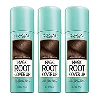 Magic Root Cover Up Gray Concealer Spray Medium Brown 6 oz (3 pack)