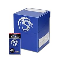 BCW Large Gaming Card Deck Case - Holds up to 100 Sleeved Cards - Blue