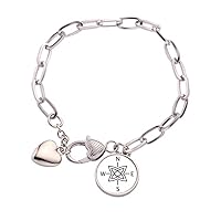 Pattern Line Flower Direction Heart Chain Bracelet Jewelry Charm Fashion