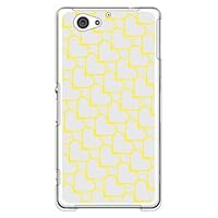 Second Skin Heart Stripe Gray x Yellow (Clear) / for Xperia J1 Compact D5788/MVNO Smartphone (SIM Free Device) MSOJ1C-PCCL-201-Y177